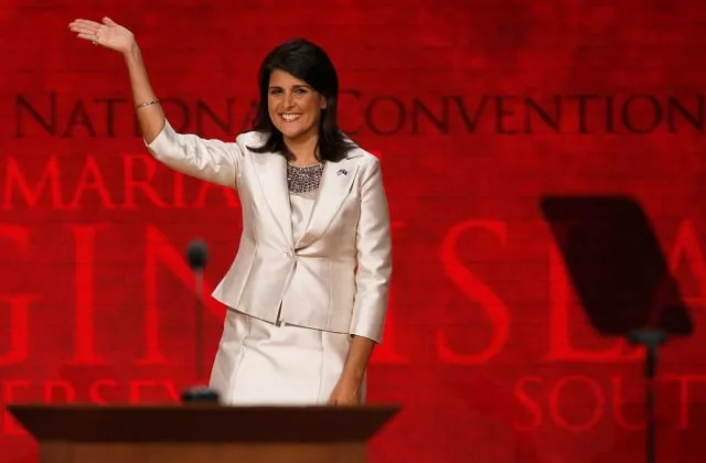 south carolina governor nikki haley waves as she arrives to address delegates during the second session of the republican national convention in tampa florida august 28 2012 reuters mike segar united states tags politics elections south carolina governor nikki haley waves as she arrives to address delegates during the second session of the republican national convention in tampa florida august 28 2012 reuters mike segar united states tags politics elections