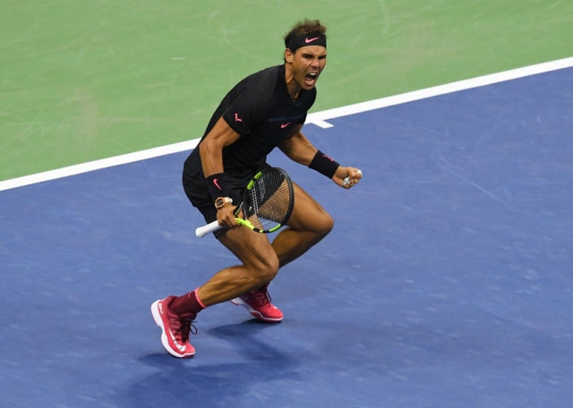 rafael nadal of spain celebrates victory over juan martin del potro of argentina in their 2017 us open men 039 s singles semifinals match at the usta billie jean king national tennis center in new york on september 8 2017 photo afp rafael nadal of spain celebrates victory over juan martin del potro of argentina in their 2017 us open men 039 s singles semifinals match at the usta billie jean king national tennis center in new york on september 8 2017 photo afp