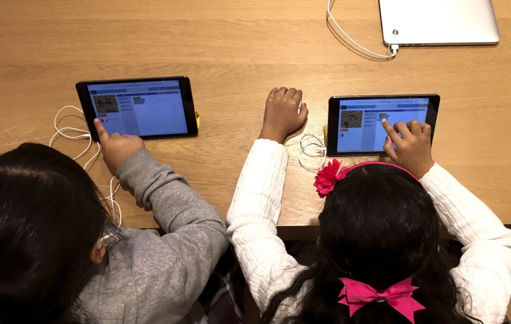 children using tabs photo reuters