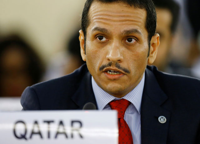 qatar 039 s foreign minister sheikh mohammed bin abdulrahman al thani attends the 36th session of the human rights council at the united nations in geneva switzerland september 11 2017 photo reuters