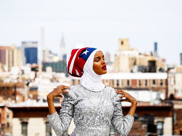 fashion model and former refugee halima aden who is breaking boundaries as the first hijab wearing model gracing magazine covers and walking in high profile runway shows poses during a shoot at a studio in new york city u s august 28 2017 photo taken august 28 2017 reuters brendan mcdermid tpx images of the day