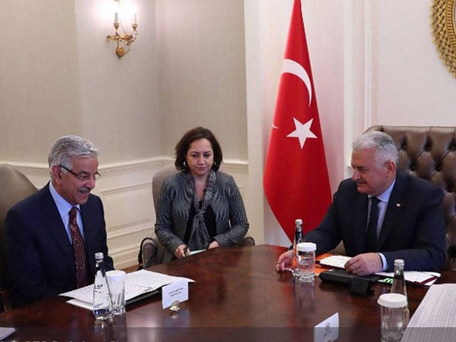 foreign minister khawaja asif meets turish pm binali yildrimin ankara photo pid foreign minister khawaja asif meets turish pm binali yildrimin ankara photo pid