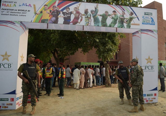 rough times behind it has taken almost a decade for international cricket to return to pakistan and the arrival of the world xi in the country has certainly lifted the hearts of the entire cricket mad nation photo afp