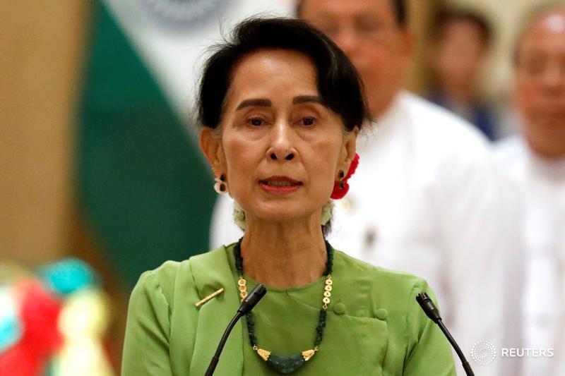 myanmar state counselor aung san suu kyi talks during a news conference with india 039 s prime minister narendra modi in naypyitaw myanmar photo reuters