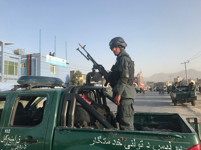 afghan policemen stand guard at the site of a blast in kabul afghanistan september 13 2017 photo reuters