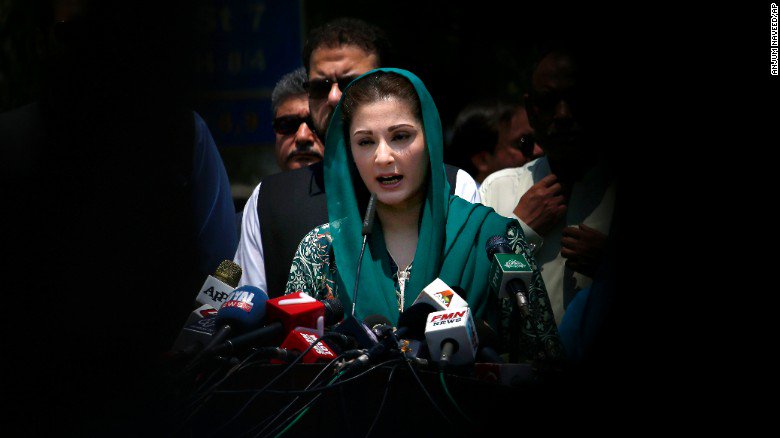 maryam nawaz sharif is pictured talking to reporters photo reuters