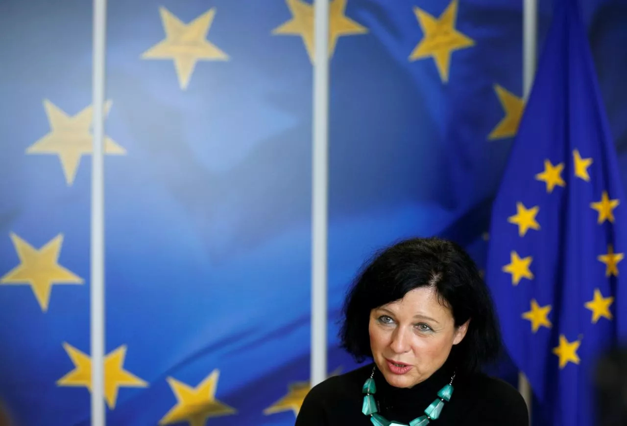 european justice consumers and gender equality commissioner vera jourova speaks during an interview with reuters at the eu commission headquarters in brussels belgium september 11 2017 photo reuters european justice consumers and gender equality commissioner vera jourova speaks during an interview with reuters at the eu commission headquarters in brussels belgium september 11 2017 photo reuters
