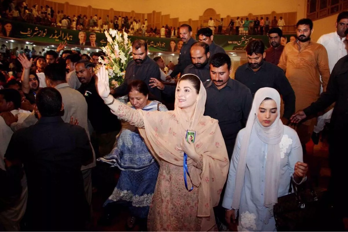 maryam nawaz while campaigning for na 120 elections photo twitter maryam nawaz while campaigning for na 120 elections photo twitter