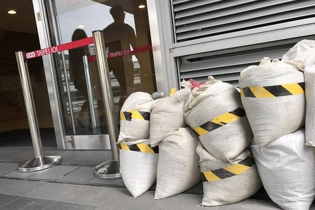 sandbags are prepared ahead of typhoon talim in a landmark building taipei 101 in taipei taiwan september 13 2017 photo reuters tyrone siu sandbags are prepared ahead of typhoon talim in a landmark building taipei 101 in taipei taiwan september 13 2017 photo reuters tyrone siu
