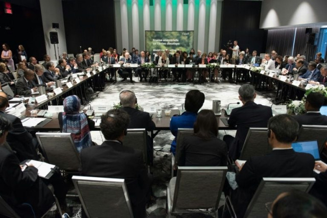 a general view shows the meeting canada is hosting in montreal on september 16 2017 with 30 environment ministers aiming to push forward on the paris climate accord despite the united states 039 withdrawal photo afp