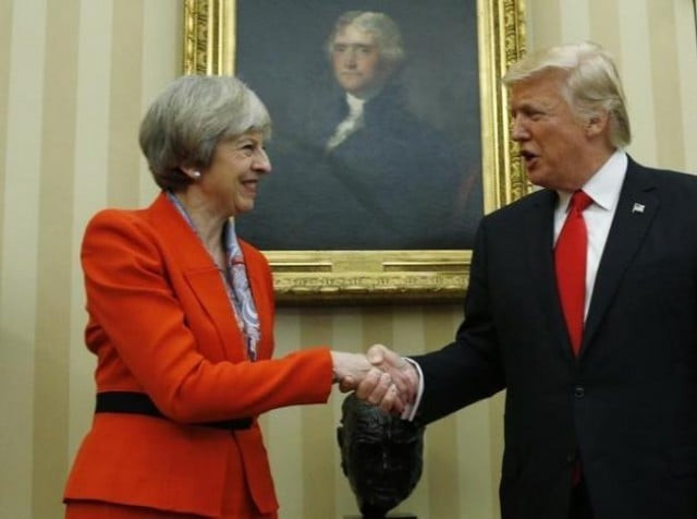 us president donald trump greets british prime minister theresa may in the white house oval office in washington u s january 27 2017 photo reuters us president donald trump greets british prime minister theresa may in the white house oval office in washington u s january 27 2017 photo reuters