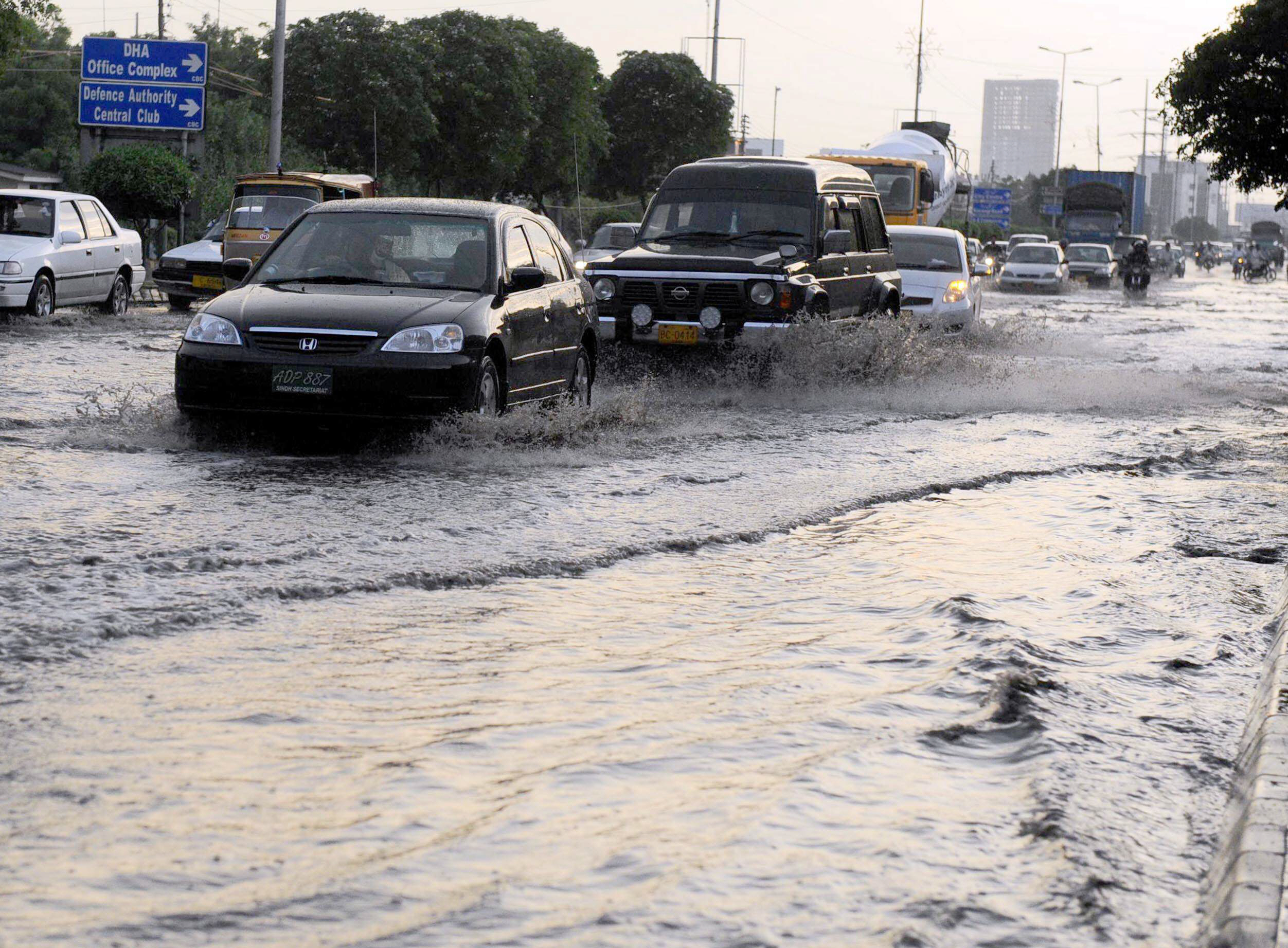 the city was soon flooded after monsoon rain showers photo express jalal qureshi