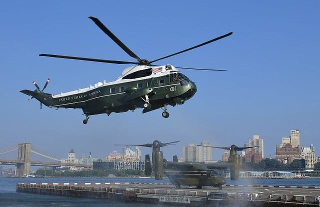 us president donald trump arrives on marine one in new york on september 17 2017 trump is in new york to address the un general assembly for the first time next week photo afp