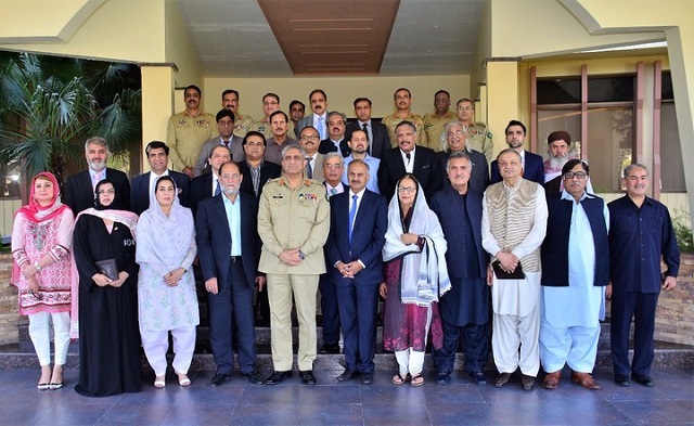 parliamentary members also pay tribute to the country 039 s martyrs by laying a wreath at ghq s shuhada monumentl photo ispr