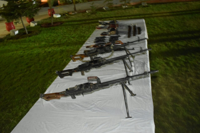 law enforcers seized a huge amount of arms and explosives during the operation in dera bugti on september 19 2017 photo fc law enforcers seized a huge amount of arms and explosives during the operation in dera bugti on september 19 2017 photo fc