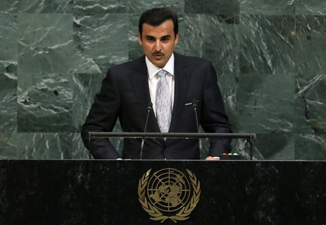 qatar emir sheikh tamim bin hamad al thani addresses the 72nd united nations general assembly at un headquarters in new york photo reuters qatar emir sheikh tamim bin hamad al thani addresses the 72nd united nations general assembly at un headquarters in new york photo reuters