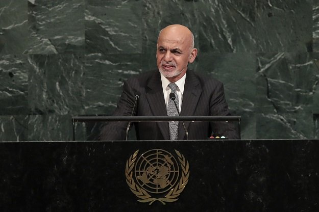 ashraf ghani president of afghanistan addresses the united nations general assembly at un headquarters september 19 2017 in new york city photo afp