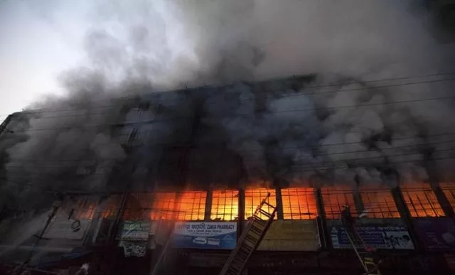 last september nearly 40 people were killed and 70 injured after a huge fire swept a packaging factory in the same district photo reuters