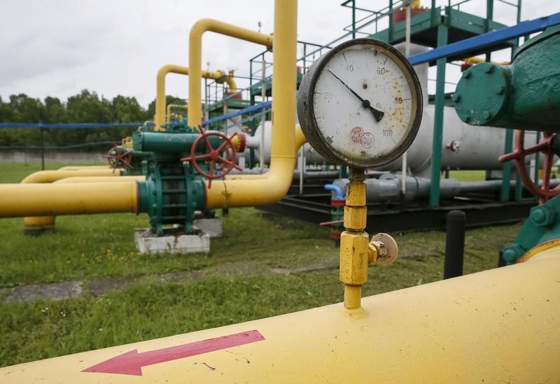 pressure gauges pipes and valves are pictured at an underground gas storage facility photo reuters