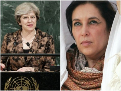 theresa may pays tribute to benazir bhutto at un