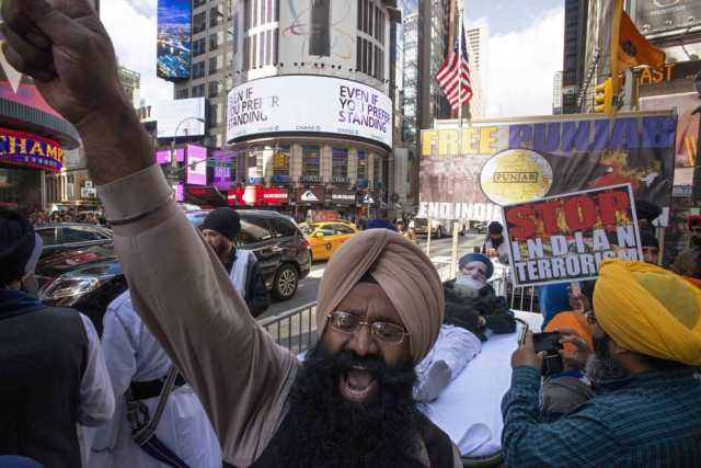 pro khalistan activists at a demonstration in new york photo reuters pro khalistan activists at a demonstration in new york photo reuters