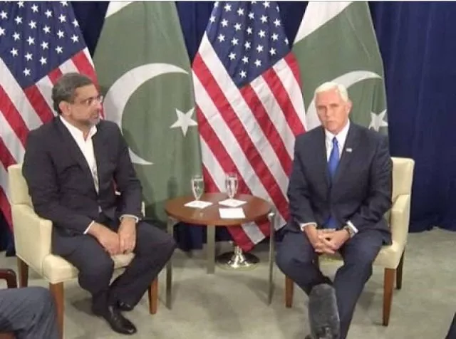 pm abbasi with us vice president mike pence photo radiopak pm abbasi with us vice president mike pence photo radiopak