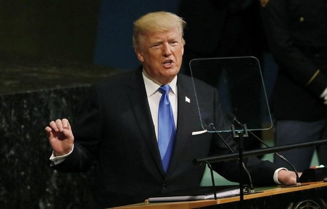 us president donald trump addresses the 72nd united nations general assembly at un headquarters in new york september 19 2017 photo reuters