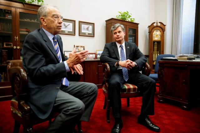 senate judiciary committee chairman chuck grassley r ia meets with fbi director nominee christopher wray on capitol hill in washington u s june 29 2017 photo reuters senate judiciary committee chairman chuck grassley r ia meets with fbi director nominee christopher wray on capitol hill in washington u s june 29 2017 photo reuters