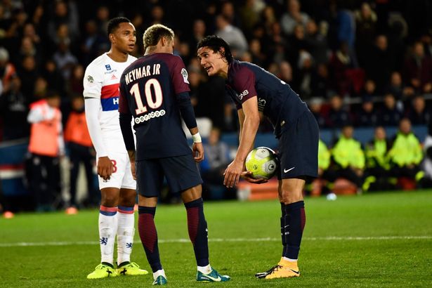 power struggle cavani feels like he has earned to lead the line at psg but neymar knows he will get a lot of leeway following his 222 million move from barcelona photo afp