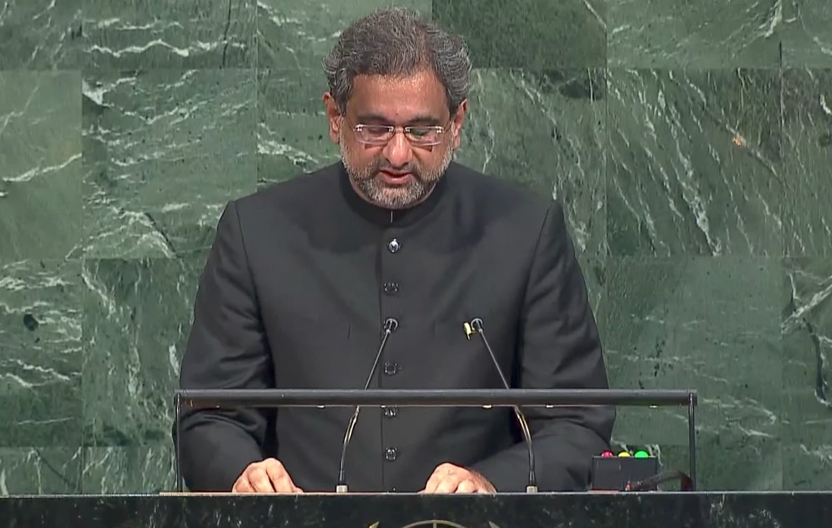 prime minster shahid khaqan abbasi addresses the 72nd session of the un general assembly in new york photo online