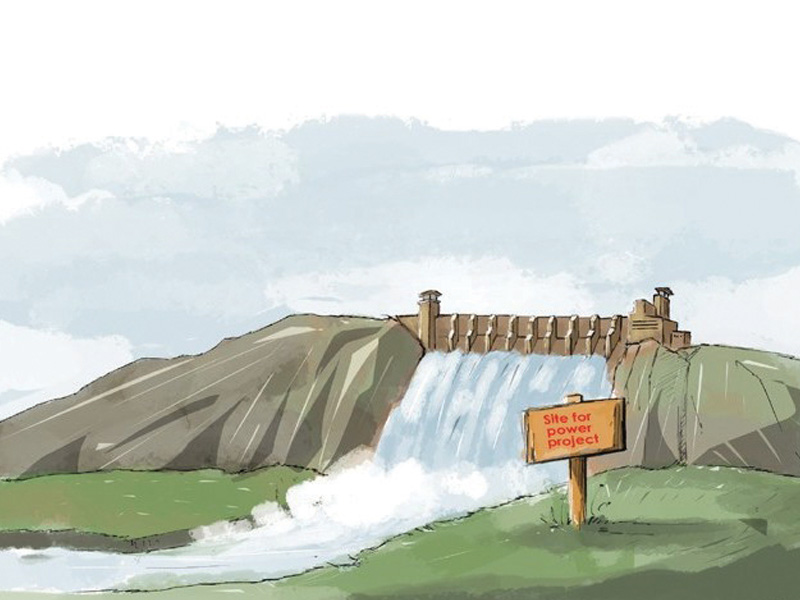 water dam drawing