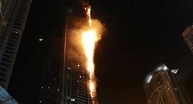 flames shoot up the sides of the torch tower residential building in the marina district dubai united arab emirates in this august 4 2017 picture by mitch williams mitch williams social media website via reuters photo reuters