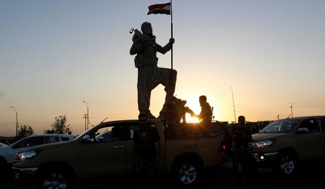 newly unveiled statue in kirkuk pays tribute to the peshmerga iraqi kurdistan 039 s main fighting forces in kirkuk iraq photo reuters