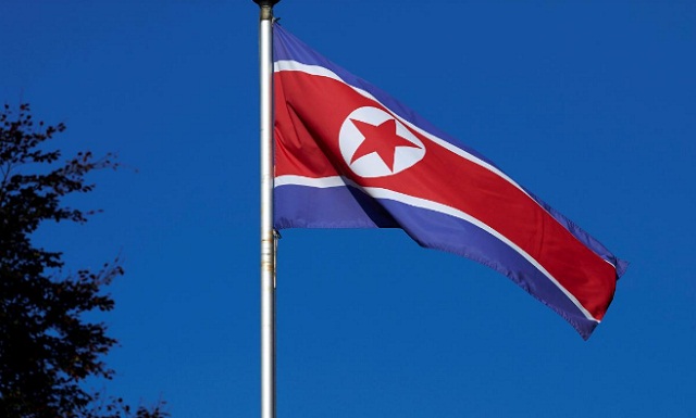 a north korean flag flies on a mast at the permanent mission of north korea in geneva photo reuters