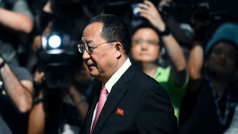 north korean foreign minister ri yong ho leaves his hotel in new york on monday ri says president trump 039 s tweets amount to a declaration of war against north korea and that the country can now defend itself under international law photo afp