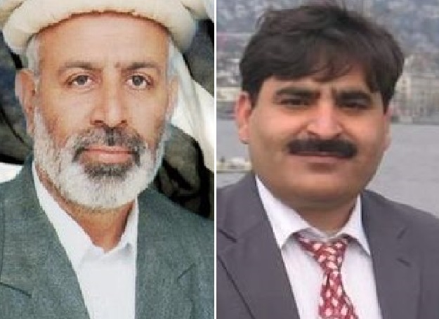 jui f 039 s khalid waqar chamkani left and pml n candidate nasir khan musazai photo file