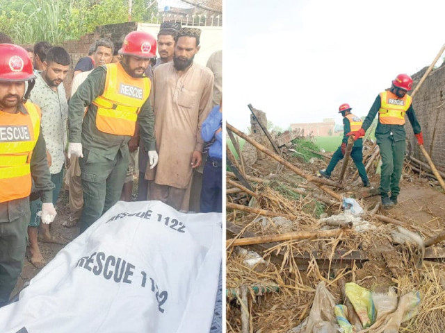 rescuers clear out the debris after a roof collapse in bana village photo express rescuers clear out the debris after a roof collapse in bana village photo express