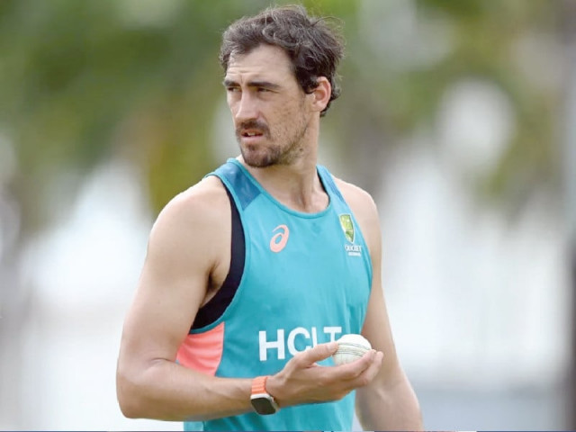 mitchell starc gets ready for a training session photo afp mitchell starc gets ready for a training session photo afp