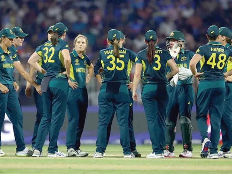 aussie women cricketers celebrate after beating india by nine runs photo afp aussie women cricketers celebrate after beating india by nine runs photo afp