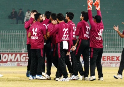 Karachi Whites cricket team in action during the National T20 Cup semi-final