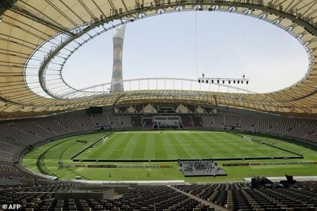 general view of the khalifa international stadium in doha after it was refurbished ahead of the qatar 2022 fifa world cup photo afp