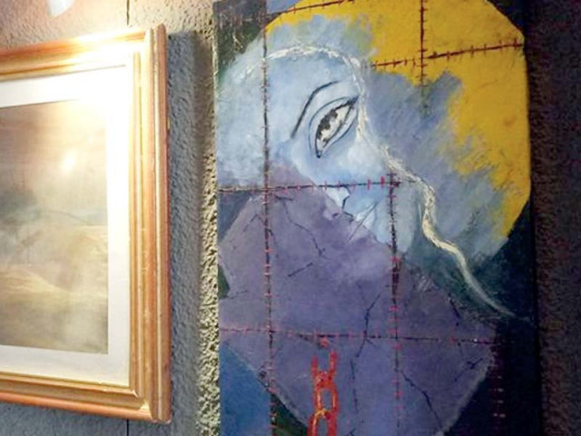paintings on display at nishtar hall peshawar photo express paintings on display at nishtar hall peshawar photo express