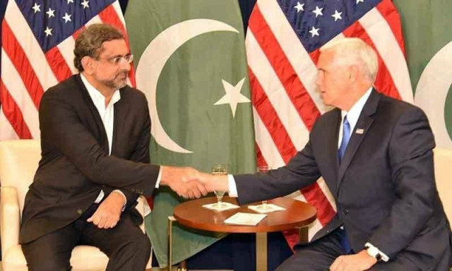 pm abbasi meets us vice president mike pence pm abbasi meets us vice president mike pence