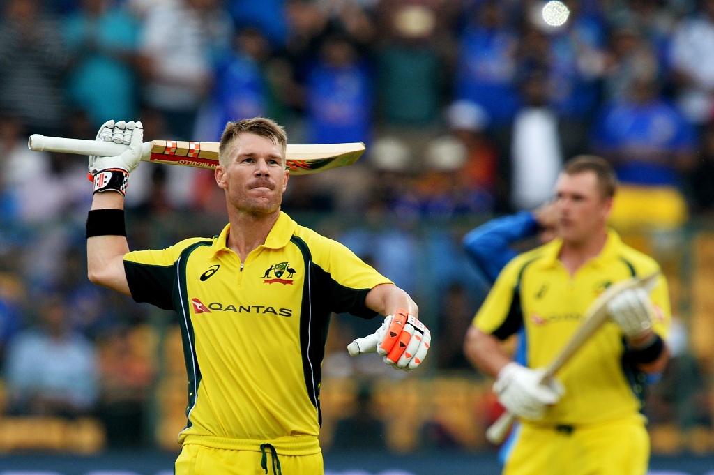 warner scored a blazing 124 runs for australia photo afp