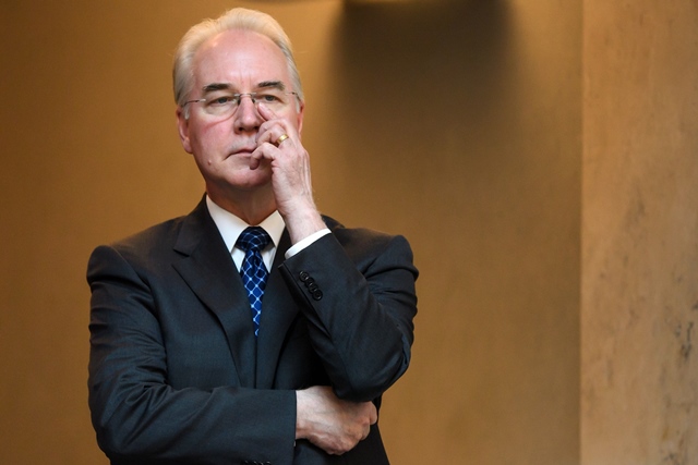 his file photo taken on may 22 2017 shows us health secretary tom price after delivering his speech on the opening day of the world health assembly 039 s wha annual meeting in geneva us president donald trump 039 s scandal hit health secretary resigned on september 29 2017 the white house announced photo afp