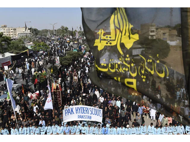 shias take part in a religious procession held ahead of ashura on the ninth day of the holy month of muharram in karachi on september 30 2017 photo afp shias take part in a religious procession held ahead of ashura on the ninth day of the holy month of muharram in karachi on september 30 2017 photo afp