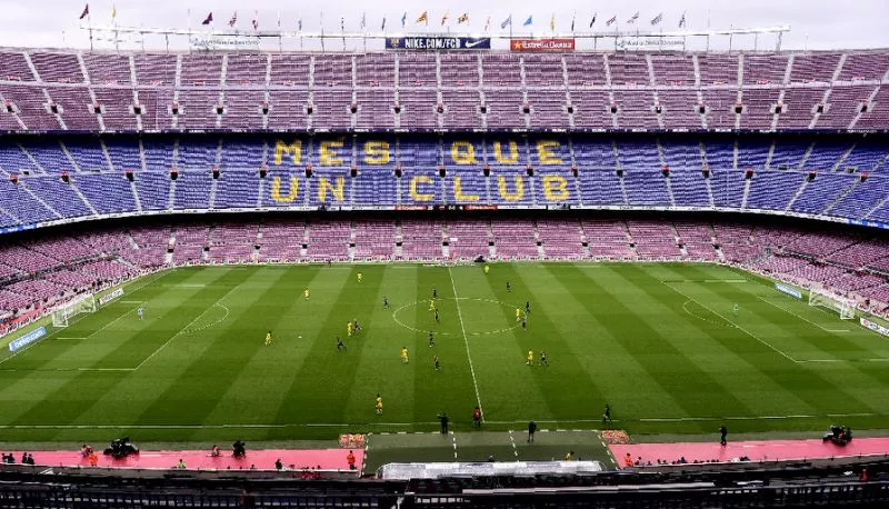 spectator tribunes remain empty as the spanish league football match between barcelona and las palmas is played behind closed doors at the camp nou stadium in barcelona on october 1 2017 photo afp spectator tribunes remain empty as the spanish league football match between barcelona and las palmas is played behind closed doors at the camp nou stadium in barcelona on october 1 2017 photo afp