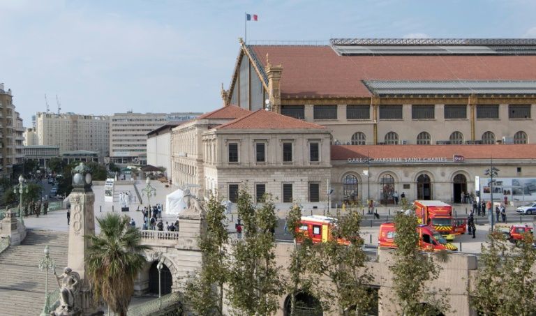 french police officers work outside saint charles train station in marseille on october 1 2017 photo afp