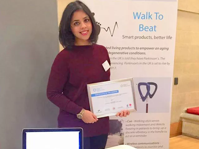 neha shahid chaudhry developed the smart stick after seeing how parkinsonism afflicted her late grandfather photo neha shahid chaudhry neha shahid chaudhry developed the smart stick after seeing how parkinsonism afflicted her late grandfather photo neha shahid chaudhry