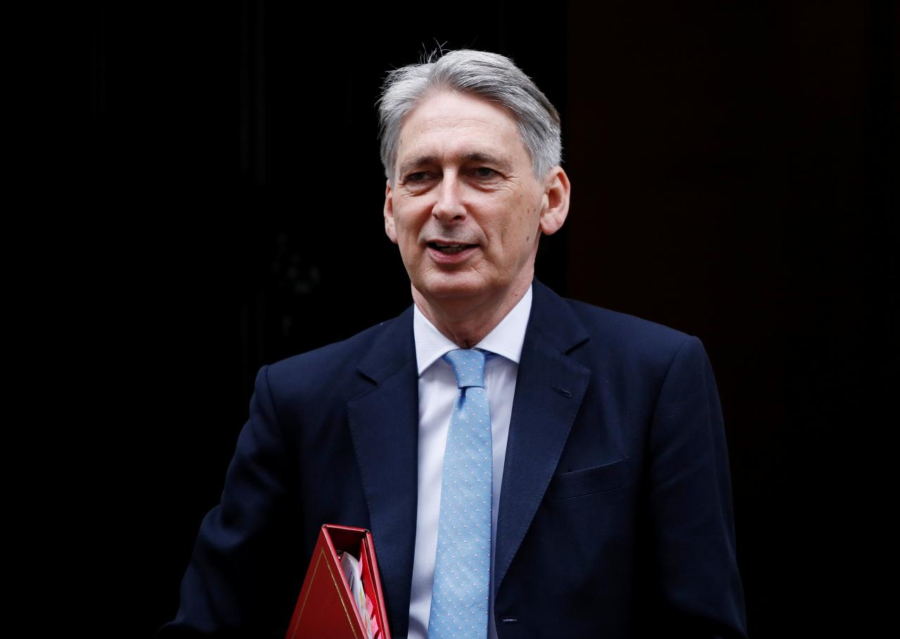 britain 039 s chancellor of the exchequer philip hammond arrives at the conference centre for the conservative party conference in manchester britain october 1 2017 photo reuters